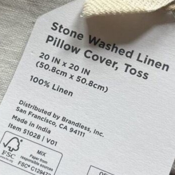 Set of 2 Charcoal Gray 100% Linen Pillow Covers, 20”x20” New FREN - Picture 10 of 12